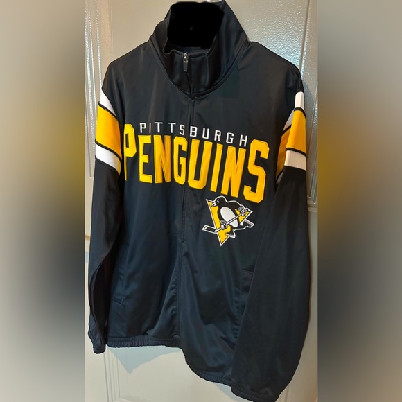 Pittsburgh Penguins Authentic NHL Full Zipper Jacket Pockets Men’s Size L VGC - Picture 1 of 13